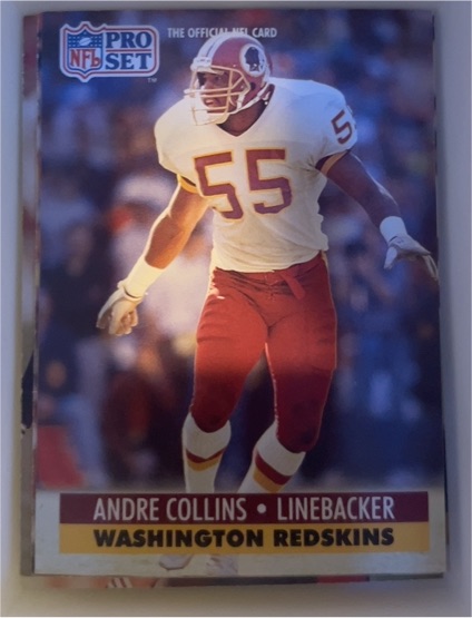 1991 Pro Set #318 Andre Collins Washington Redskins — front