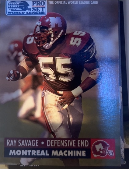 1991 Pro Set WLAF #16 Ray Savage — front