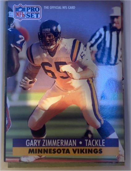 1991 Pro Set #224 Gary Zimmerman Minnesota Vikings — front
