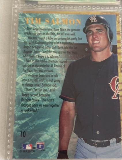 1991 Stadium Club #10 Tim Salmon — front
