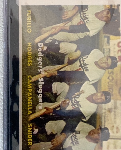 1957 Topps #400 Dodgers Sluggers Furillo, Hodges, Campanella, Snider — front
