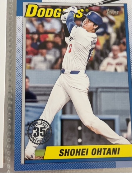 2025 Topps Series 1 #T90-100 Shohei Ohtani 1990 Topps Baseball 35th Anniversary — front