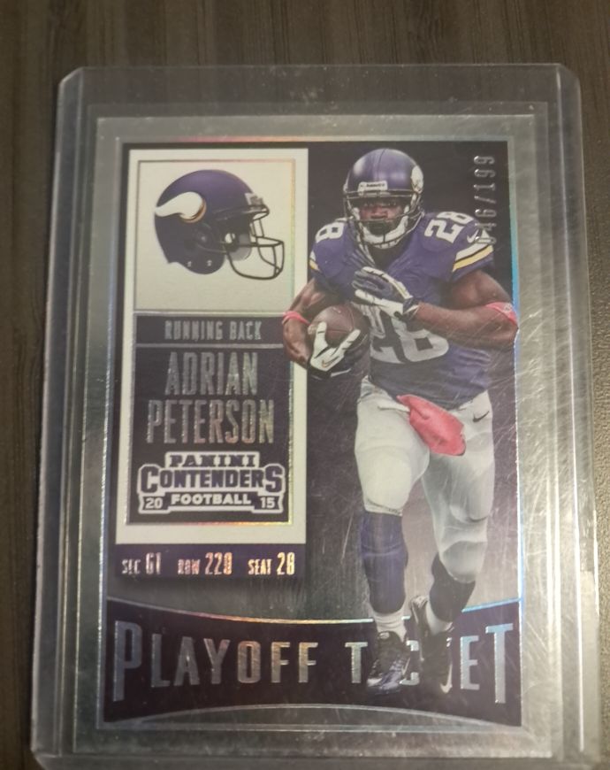 2015 Panini Contenders Season Ticket #71 Adrian Peterson — front