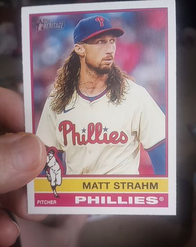 2025 Topps Heritage #7 Matt Strahm — front