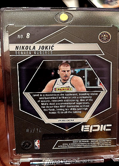 2024-25 Panini Mosaic #8 Nikola Jokic — back