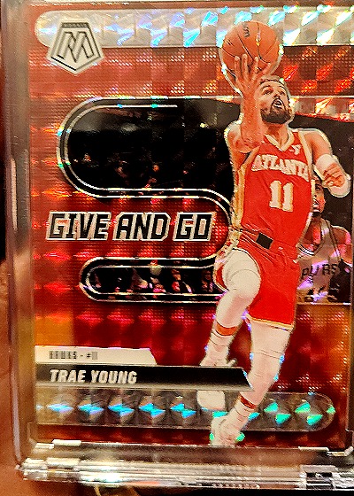 2024-25 Panini Mosaic #8 Trae Young Give and Go — front