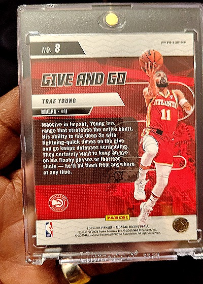 2024-25 Panini Mosaic #8 Trae Young Give and Go — back
