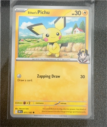 2025 Pokémon SV10: Destined Rivals #071 Ethan's Pichu — front