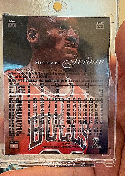 1996-97 Flair Showcase #23 Michael Jordan — back