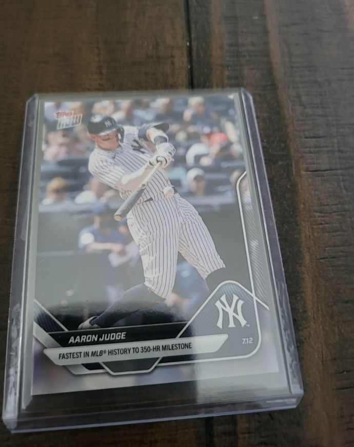2025 Topps NOW #416 Aaron Judge Fastest in MLB History to 350 HR Milestone — front