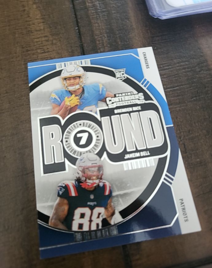2024 Panini Contenders #22 Brenden Rice Jaheim Bell ROUND 7 DRAFTS — front