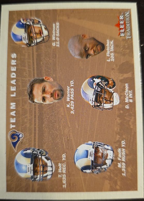 2001 Fleer Tradition #400 St. Louis Rams Team Leaders — front