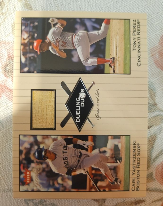 2002 Fleer Greats of the Game Dueling Duos #15DD Tony Perez / Carl Yastrzemski — front