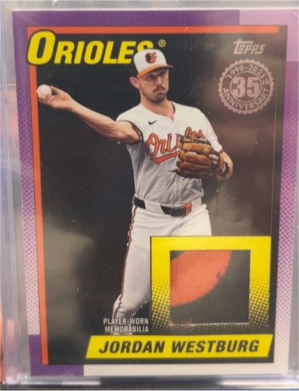 2025 Topps Series 1 1990 Topps 35th Anniversary Relic #T90R-JOW Jordan Westburg — front