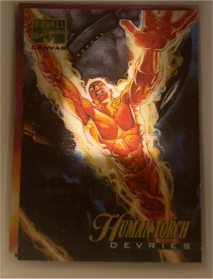 1995 Marvel Masterpieces Canvas #9 Human Torch — front