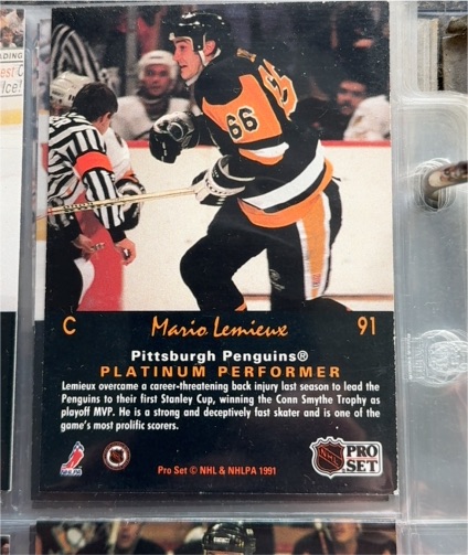 1991-92 Pro Set Platinum #91 Mario Lemieux — front