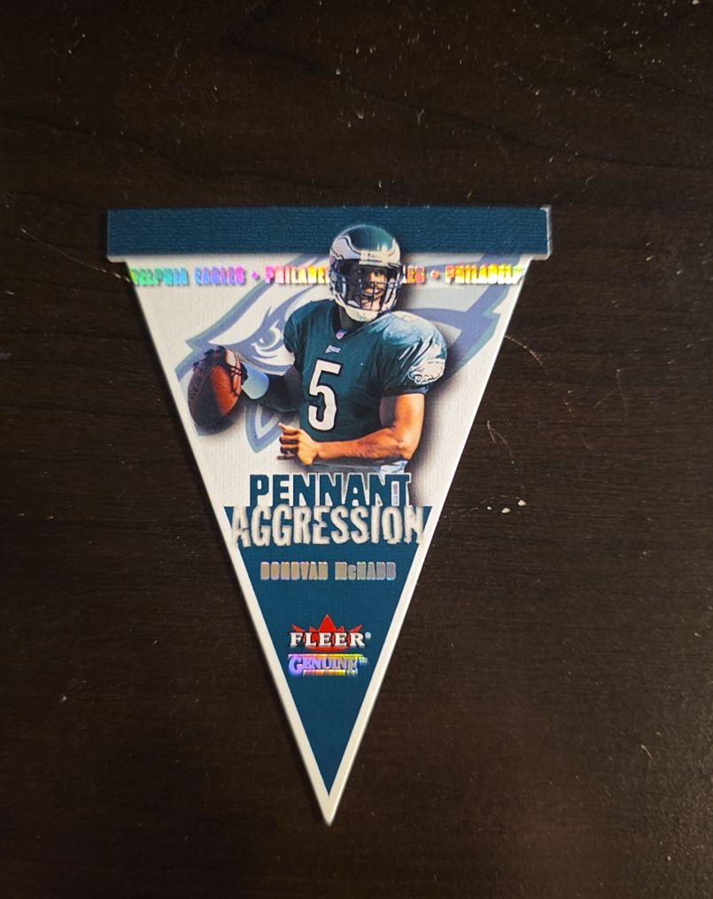 2001 Fleer Genuine #8 PA Donovan McNabb Pennant Aggression — front