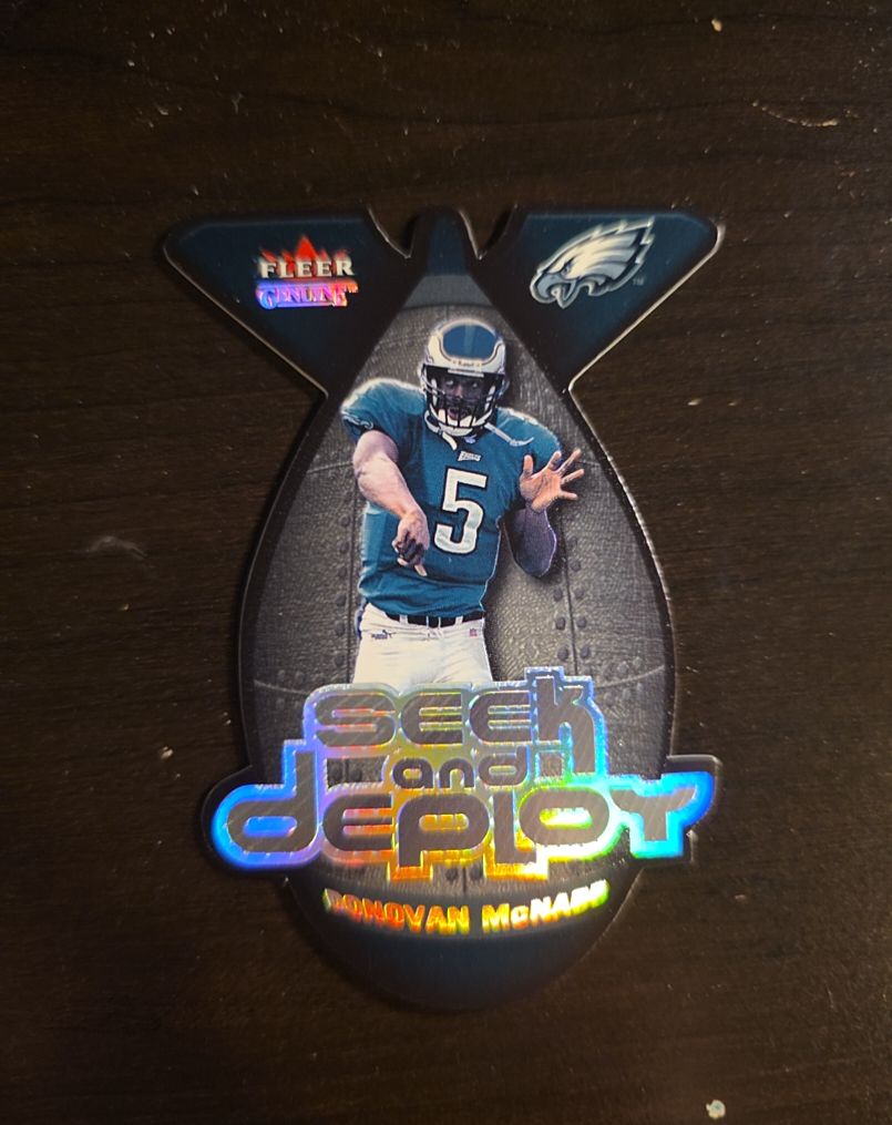 2001 Fleer Genuine Seek and Deploy #5 Donovan McNabb — front