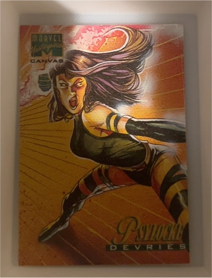 1995 Fleer Marvel Masterpieces Canvas #16 Psylocke — front