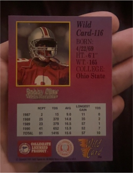 1991 Wild Card #116 Bobby Olive — front