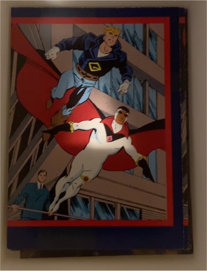 1993 Skybox DC Cosmic Teams #3 Guy Gardner Bloodwynd Maxwell Lord — front