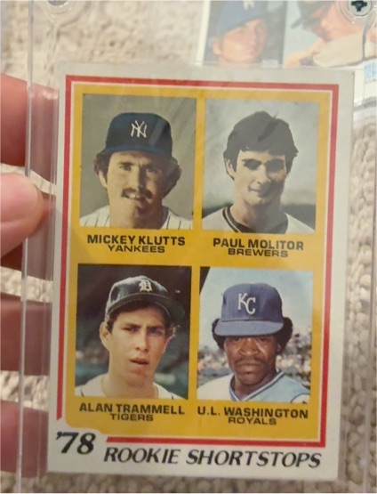 1978 Topps #707 Rookie Shortstops Paul Molitor Alan Trammell Mickey Klutts U.L. Washington — front