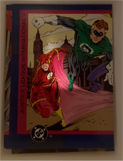 1993 Skybox DC Cosmic Teams #4 Justice League International Flash / Green Lantern — front