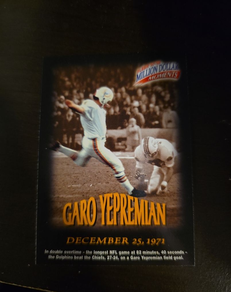 1997 Fleer Million Dollar Moments #23 Garo Yepremian — front