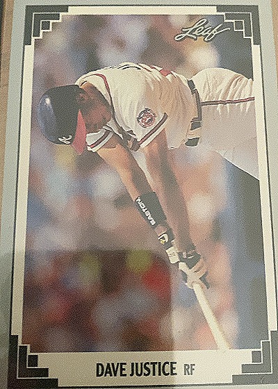 1991 Leaf #77 Dave Justice — front