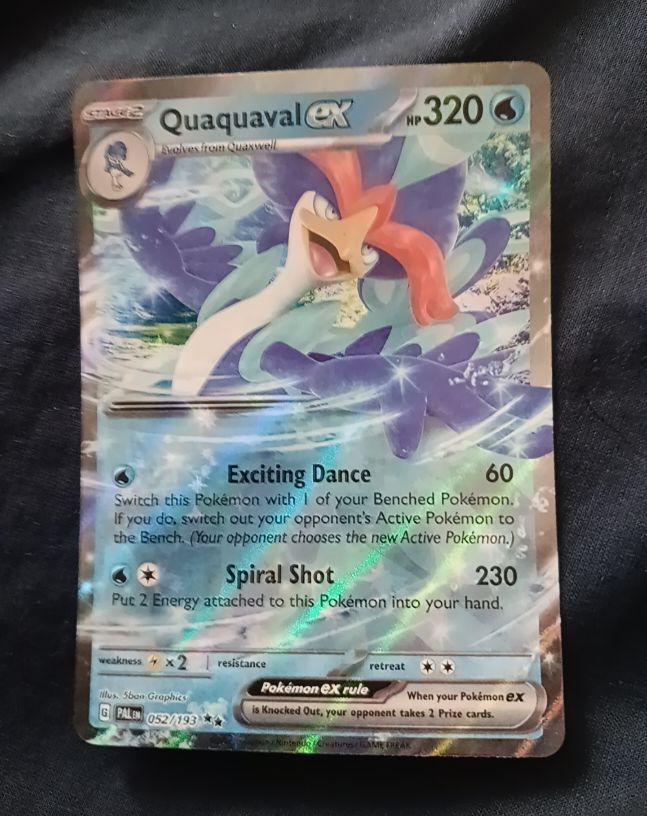 2022 Pokémon Scarlet & Violet Paldea Evolved #052 Quaquaval EX — front