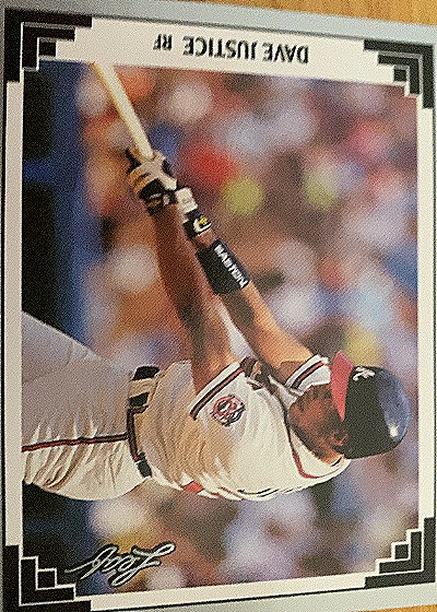 1991 Leaf #77 Dave Justice — front