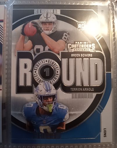 2024 Panini Contenders #23 Brock Bowers & Terrion Arnold Round Numbers RC — front