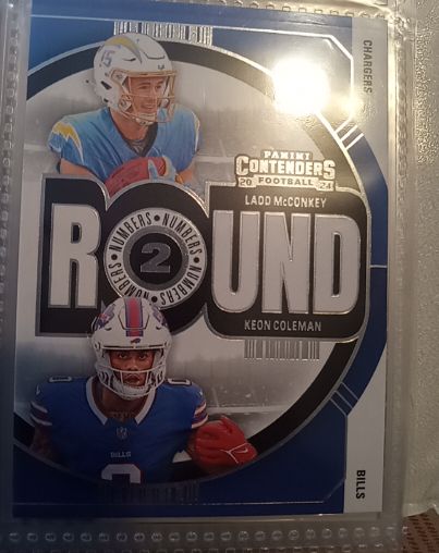 2024 Panini Contenders Football Round Numbers #2 Ladd McConkey & Keon Coleman — front