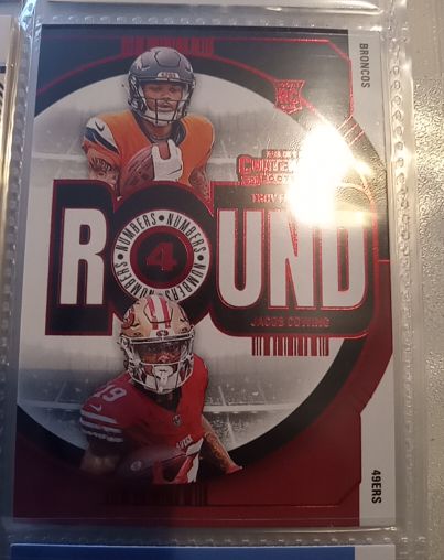 2024 Panini Contenders Round Numbers #15 Troy Franklin / Jacob Cowing — front