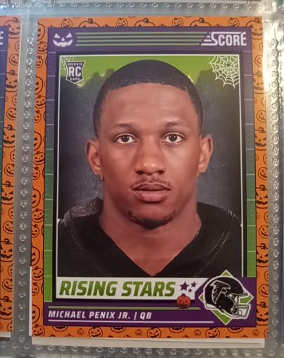 2024 Panini Score-A-Treat #39 Michael Penix Jr. Rising Stars Orange Pumpkins — front