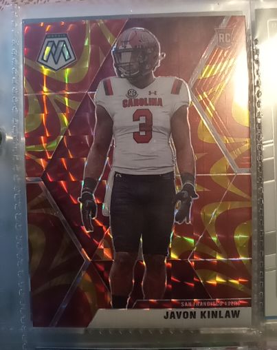 2020 Panini Mosaic #247 Javon Kinlaw Pink Camo Rookie Card — front