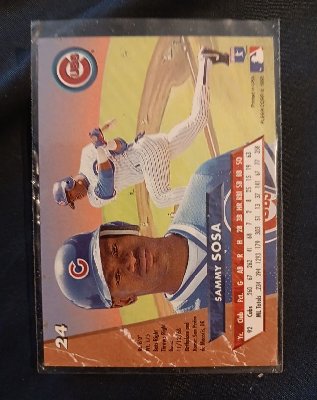 1993 Fleer Ultra #24 Sammy Sosa — front