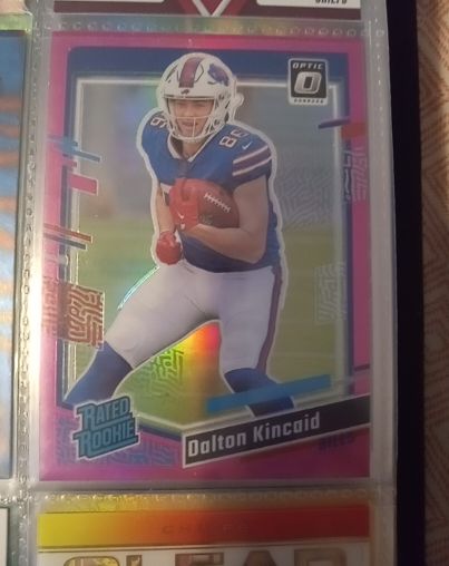 2023 Panini Donruss Optic #308 Dalton Kincaid Pink Prizm Rated Rookie — front