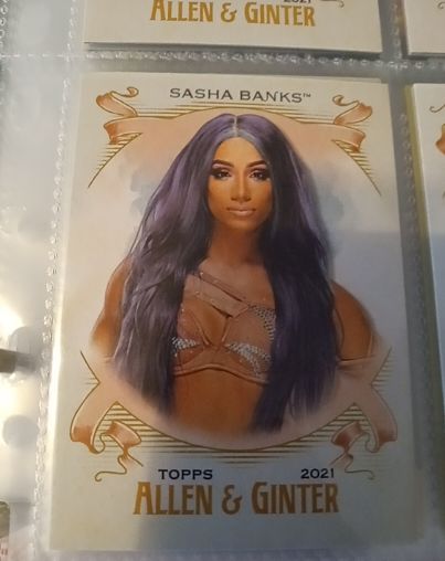 2021 Topps Heritage WWE Allen & Ginter #AG-19 Sasha Banks — front