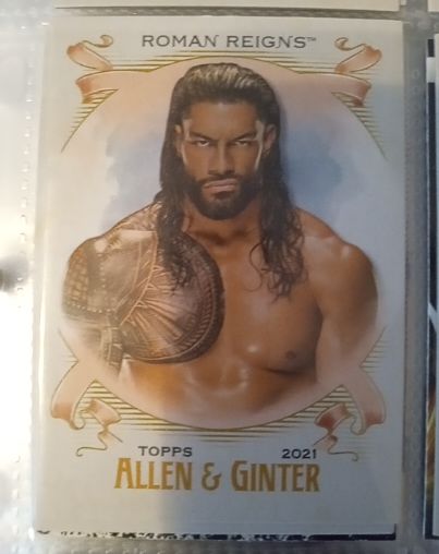 2021 Topps Heritage WWE Allen & Ginter #AG-18 Roman Reigns — front