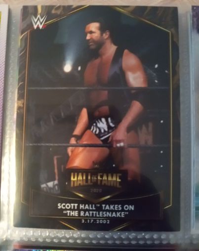 2021 Topps WWE Hall of Fame Tribute #HOF-17 Scott Hall Takes on "The Rattlesnake" — front