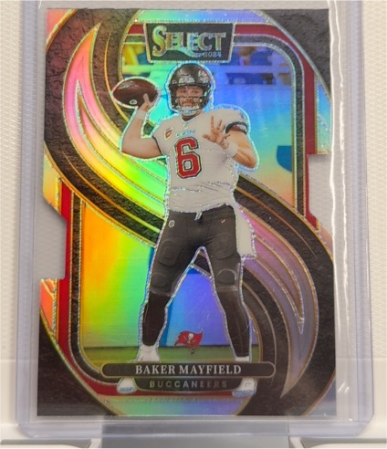 2024 Panini Select Premier Level Silver Prizm Die Cut #108 Baker Mayfield Buccaneers — front
