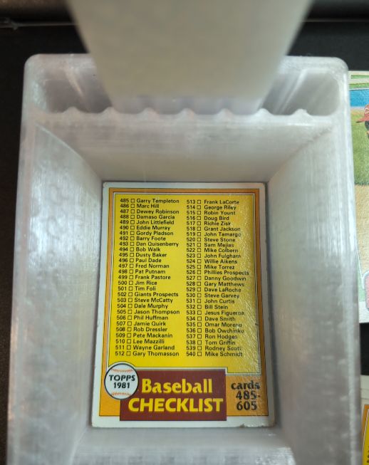 1981 Topps #562 Baseball Checklist 485-605 — front