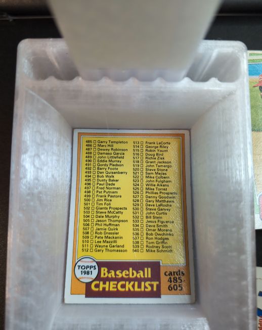 1981 Topps Baseball Checklist #485-540 — front