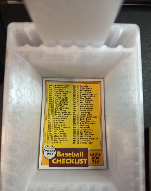 1981 Topps Baseball Checklist cards 606-726 — front