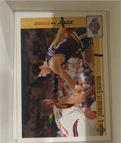 1991-92 Upper Deck #32 K. Johnson vs. Stockton — front