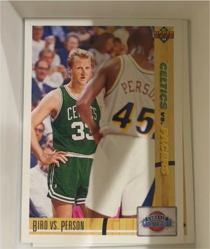 1991-92 Upper Deck #30 Larry Bird vs. Chuck Person — front