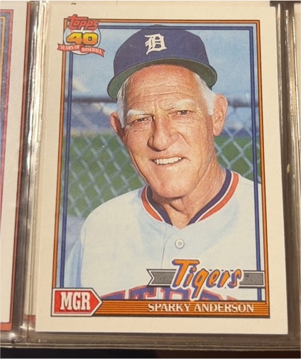 1991 Topps #519 Sparky Anderson — front