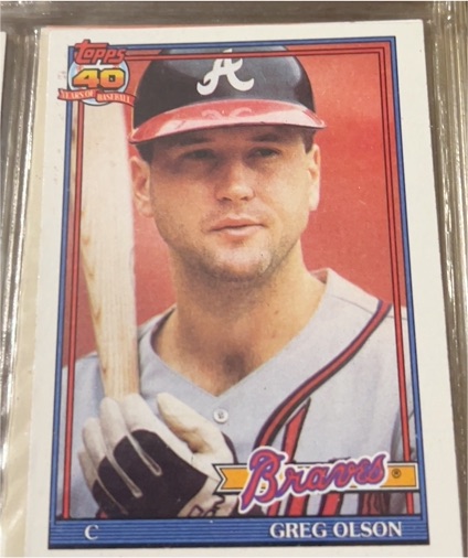 1991 Topps #673 Greg Olson — front