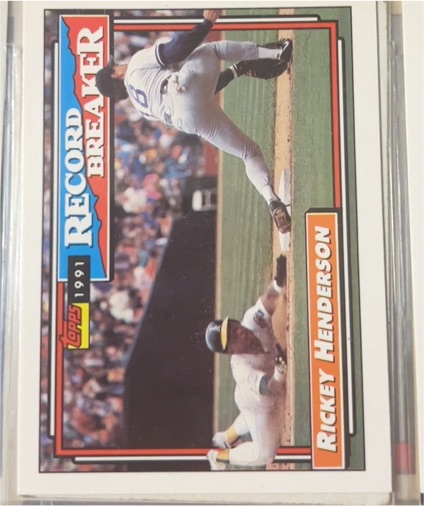 1991 Topps Record Breaker #2 Rickey Henderson — front
